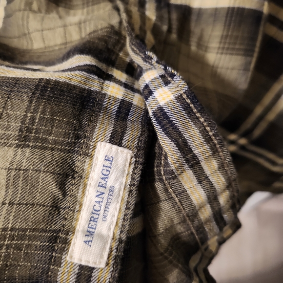 AE Seriously Soft Lightweight Flannel Plaid Shirt Size S American Eagle - Picture 6 of 7